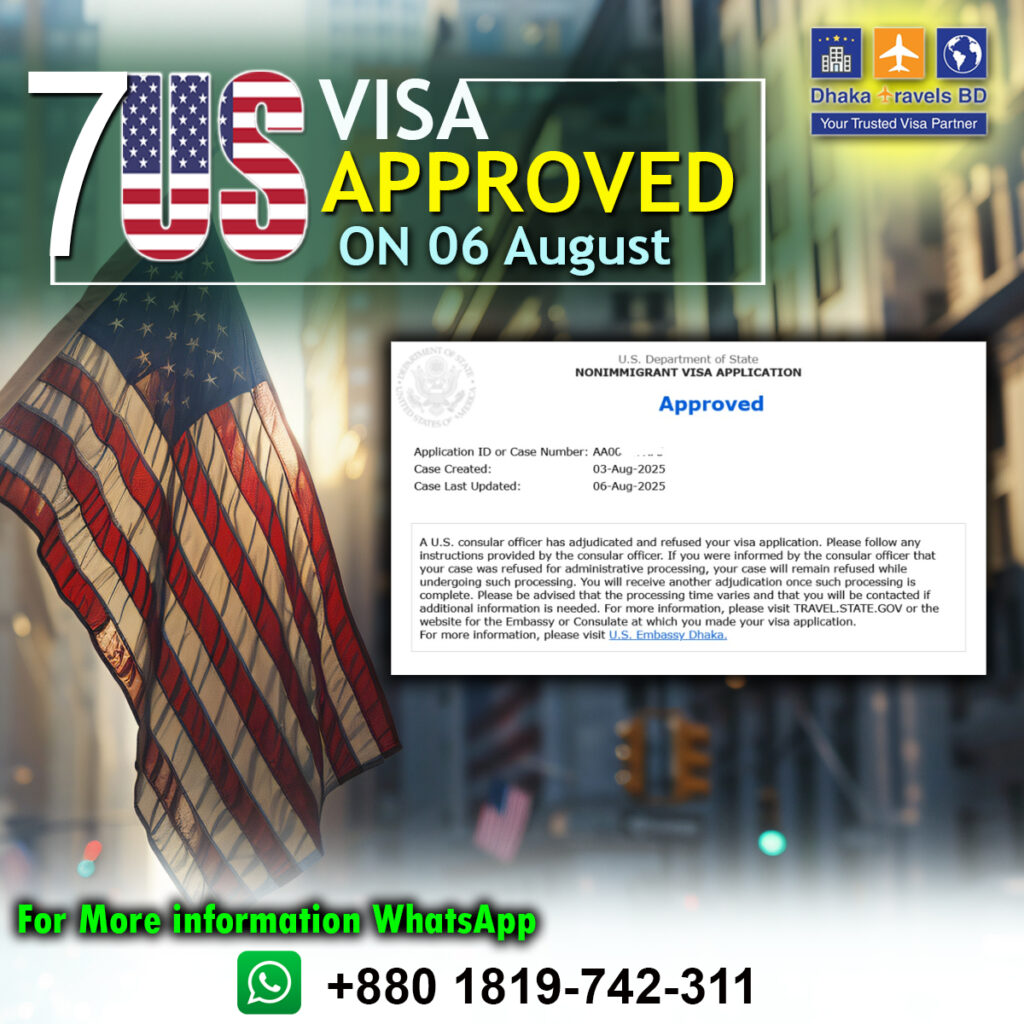 🎉 7 U.S. Visas Approved! 🇺🇸  On August 6, 2025, we proudly assisted two respected families in successfully securing their U.S. Tourist Visas!